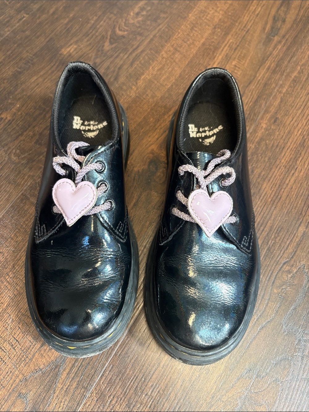 Dr. Martens Junior size 2 1461 Shimmer Heart Oxford Shoes